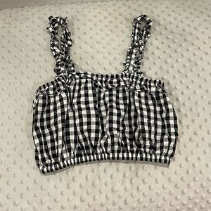 Puffy Plaid Crop Top